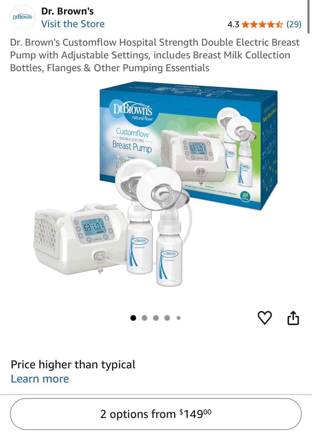 Dr. Brown's Customflow Double Electric Breast Pump