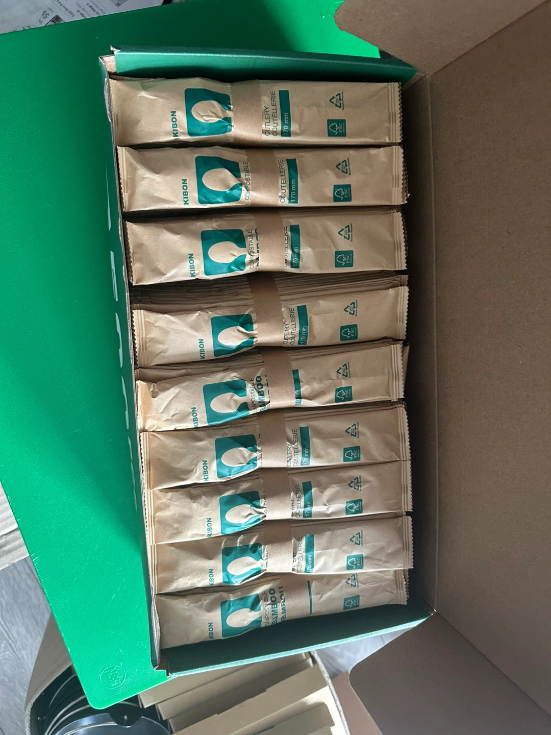 Kibon 100% Compostable Bamboo Spoons - 500 Units