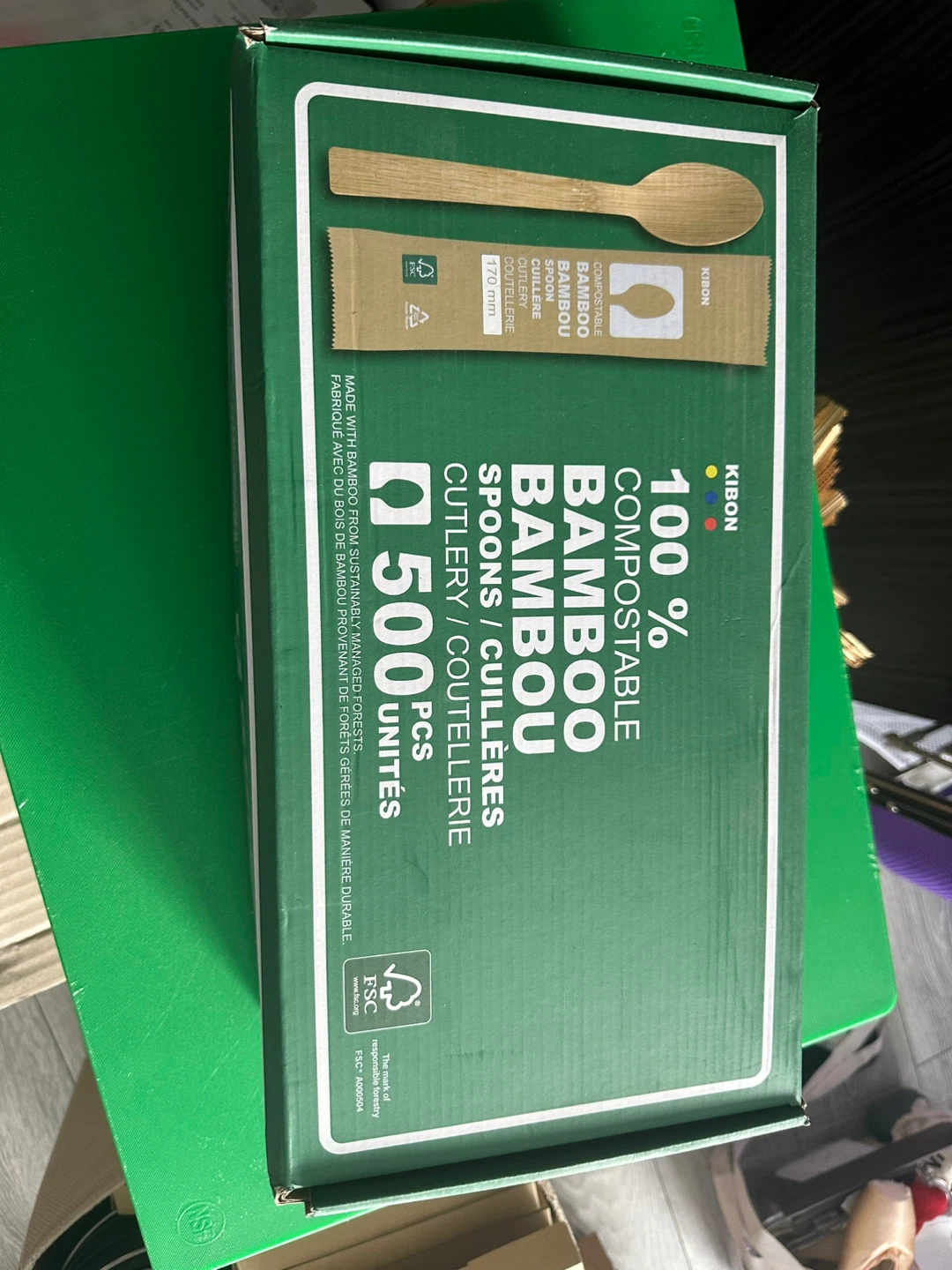 Kibon 100% Compostable Bamboo Spoons - 500 Units - photo 2