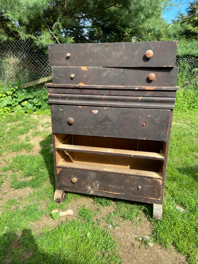 Vintage Dark Wood Dresser