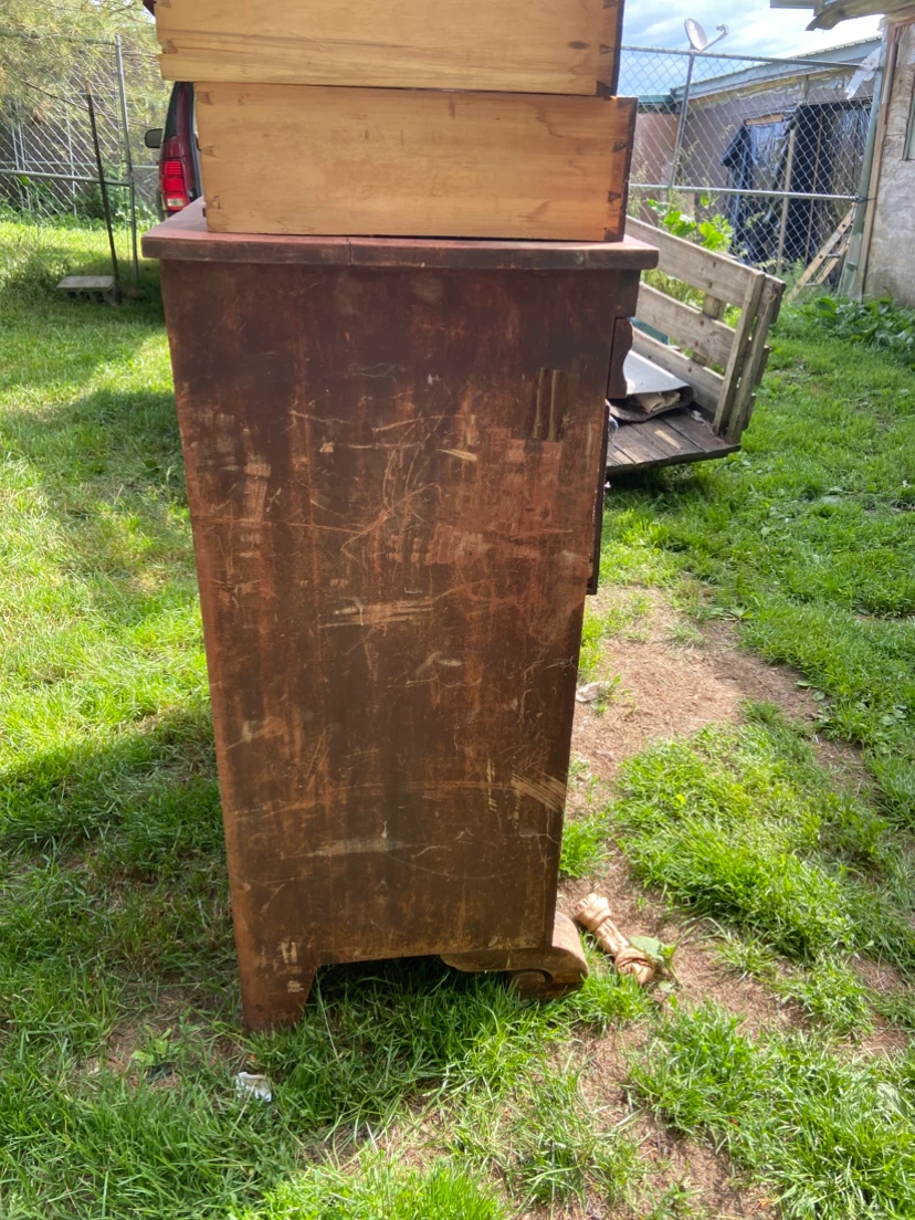 Vintage Dark Wood Dresser - photo 4