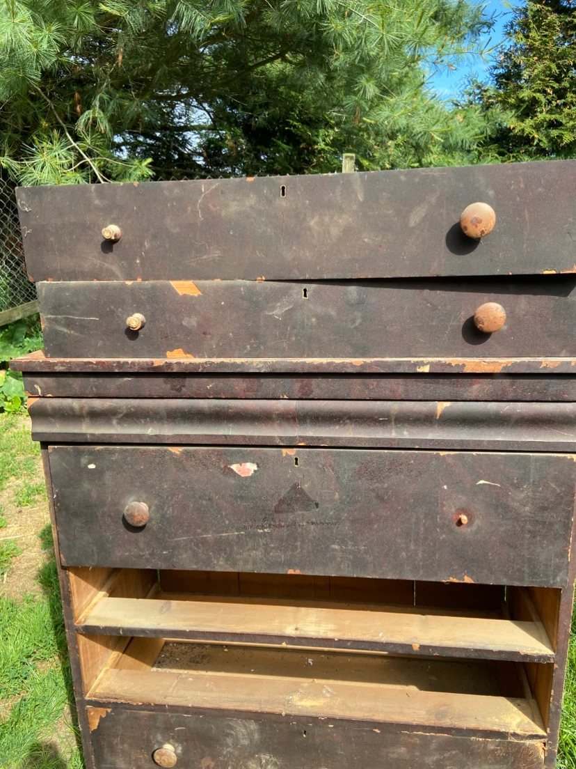 Vintage Dark Wood Dresser - photo 5