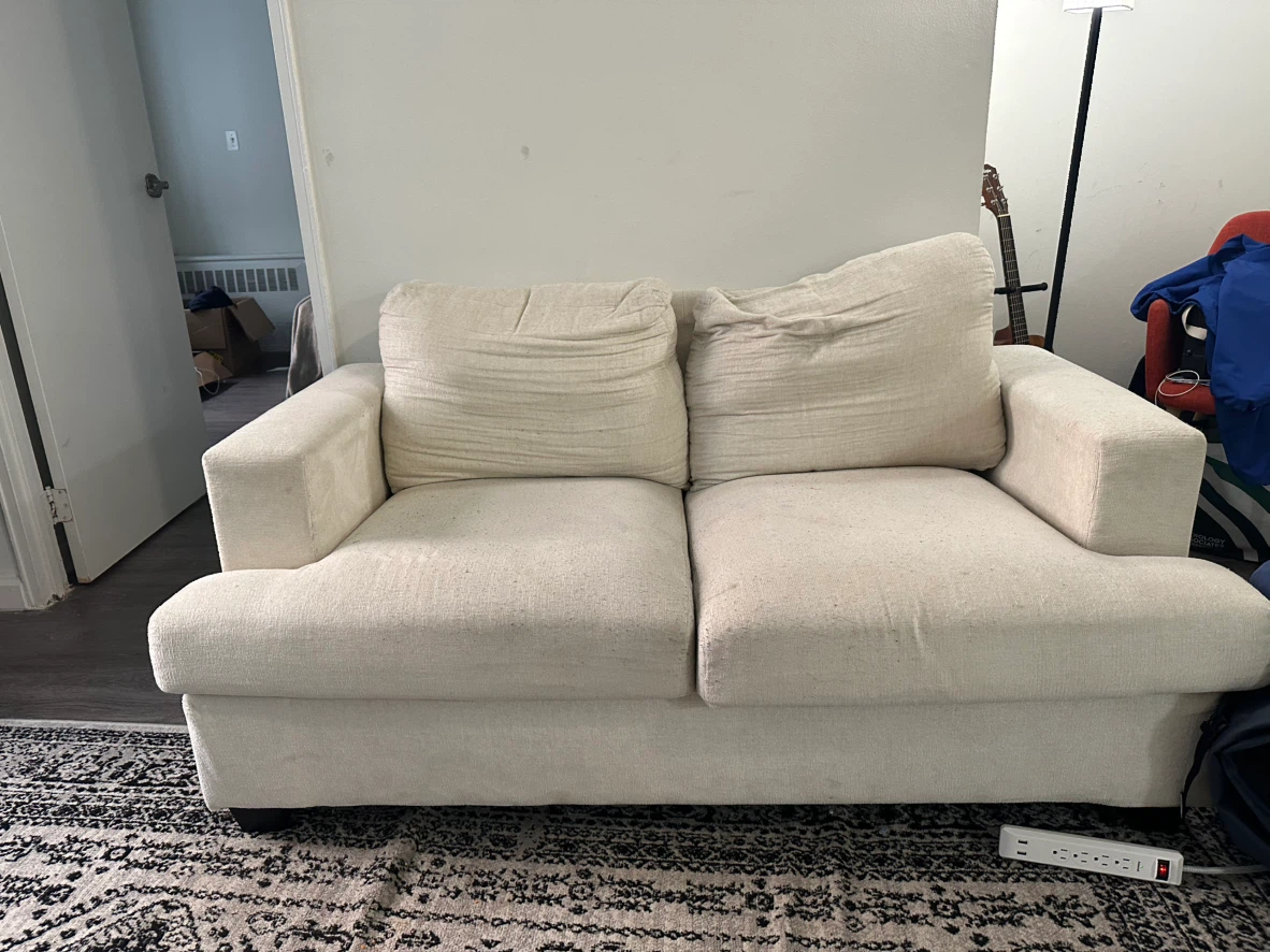 Cream Loveseat Sofa