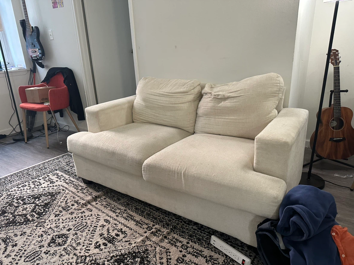 Cream Loveseat Sofa - photo 2