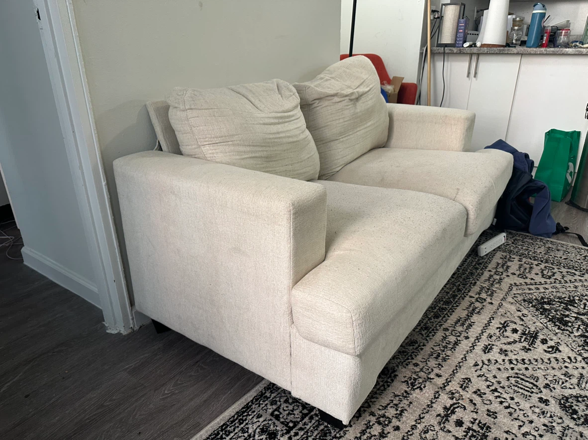 Cream Loveseat Sofa - photo 3