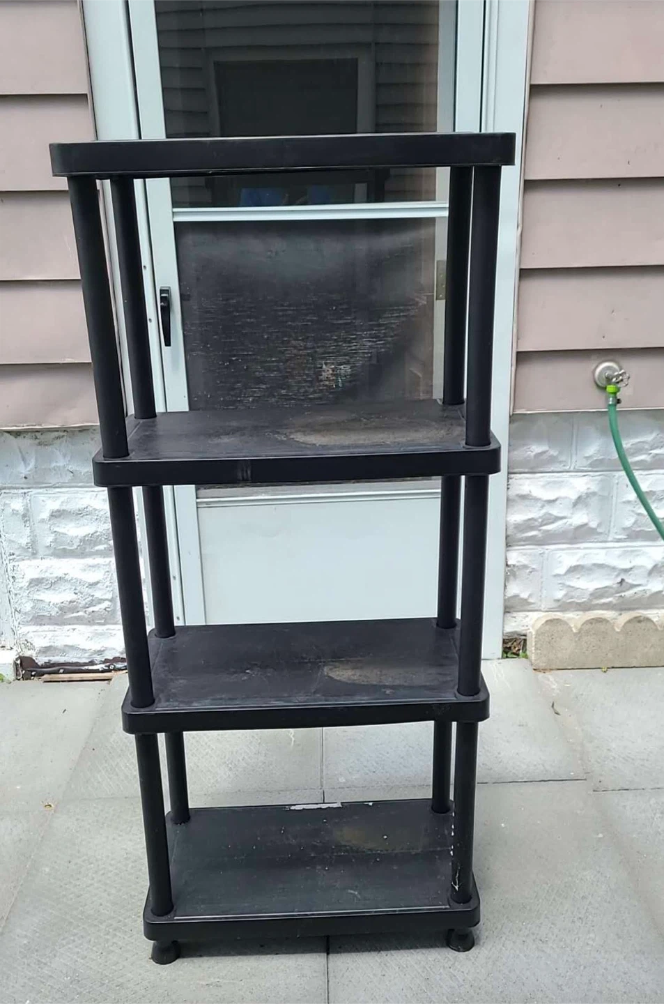 Black 4-Tier Plastic Shelving Unit