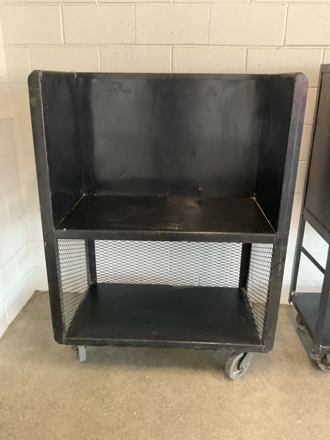 Black Metal Utility Cart with Wheels - photo 2