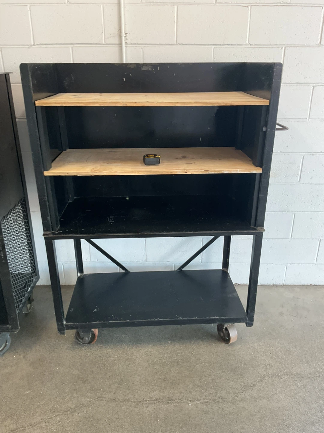 Black Metal Utility Cart with Wheels - photo 3