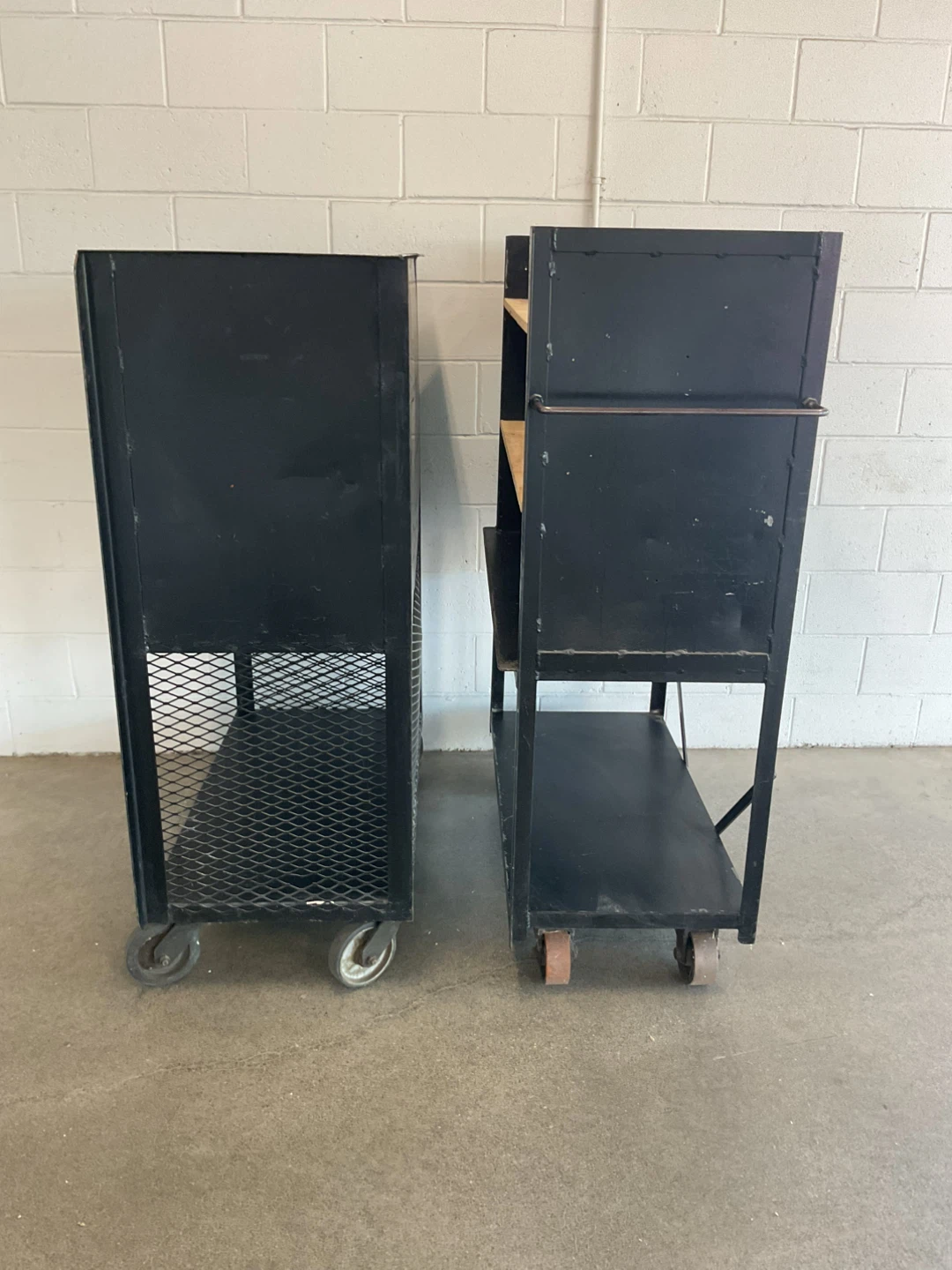 Black Metal Utility Cart with Wheels - photo 4