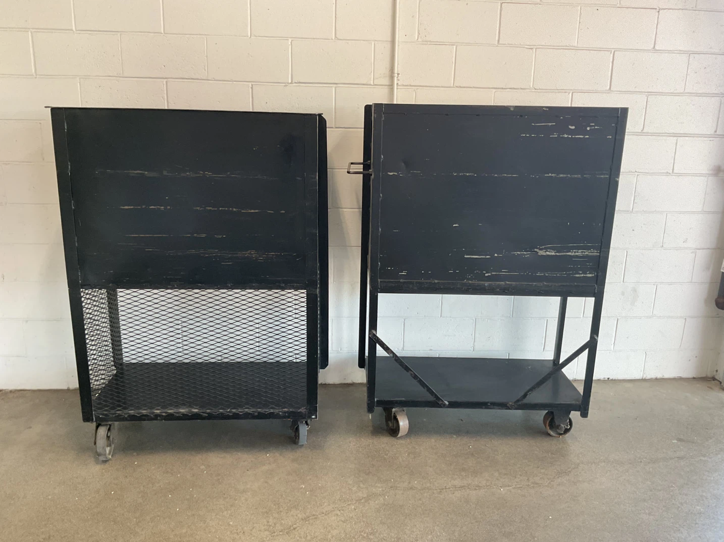Black Metal Utility Cart with Wheels - photo 5
