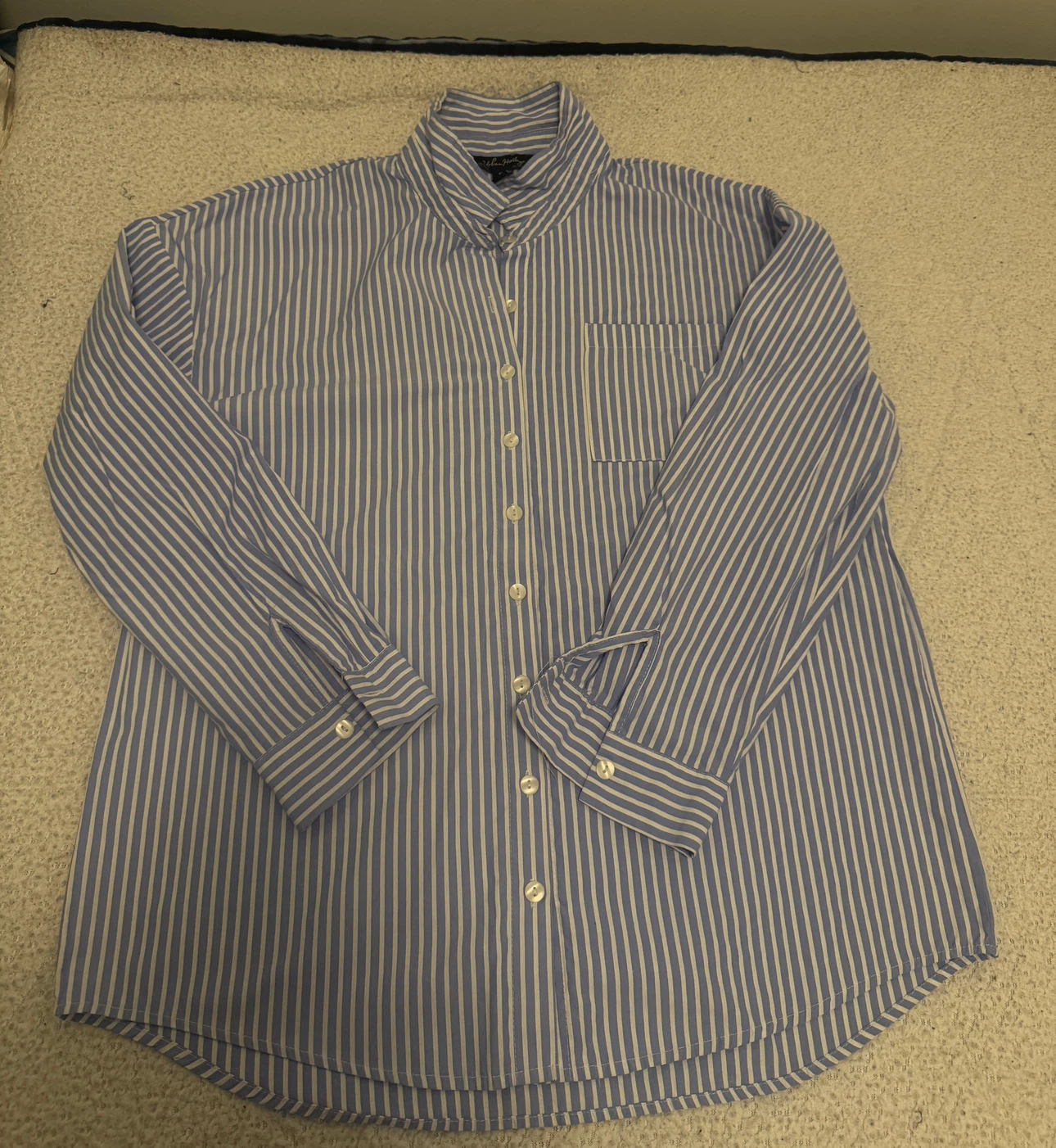 Blue Striped Button-Up Shirt