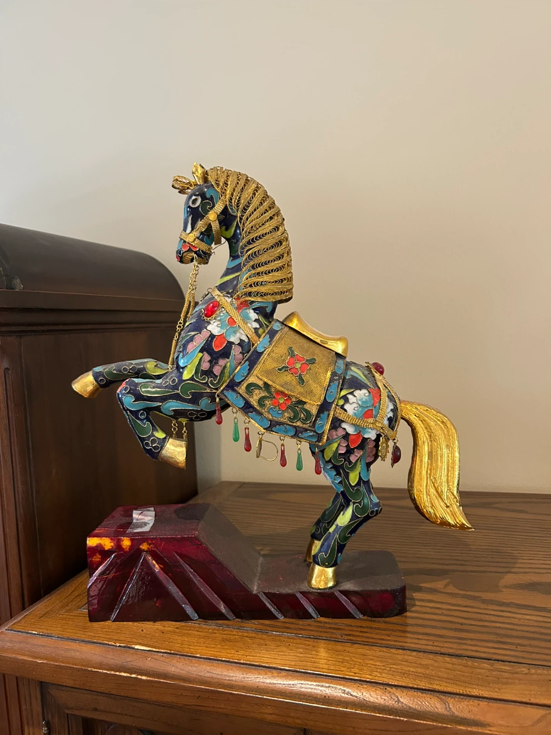 Decorative Cloisonné Style Horse Figurine