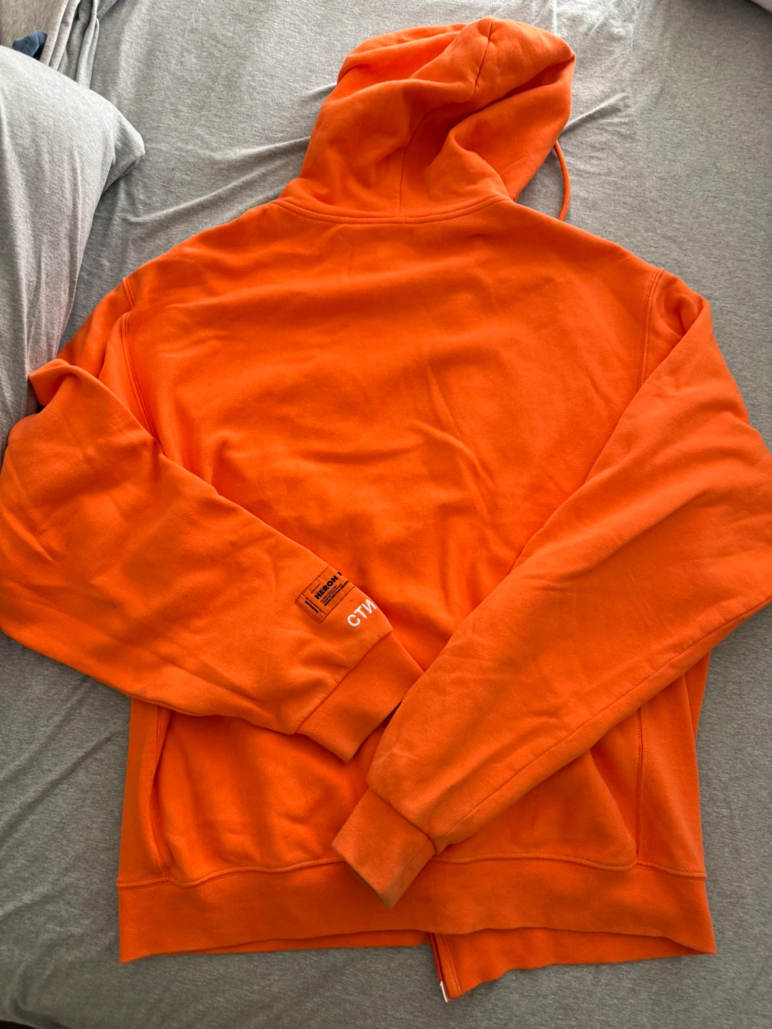 Heron Preston Orange Zip-Up Hoodie - Size L - photo 2