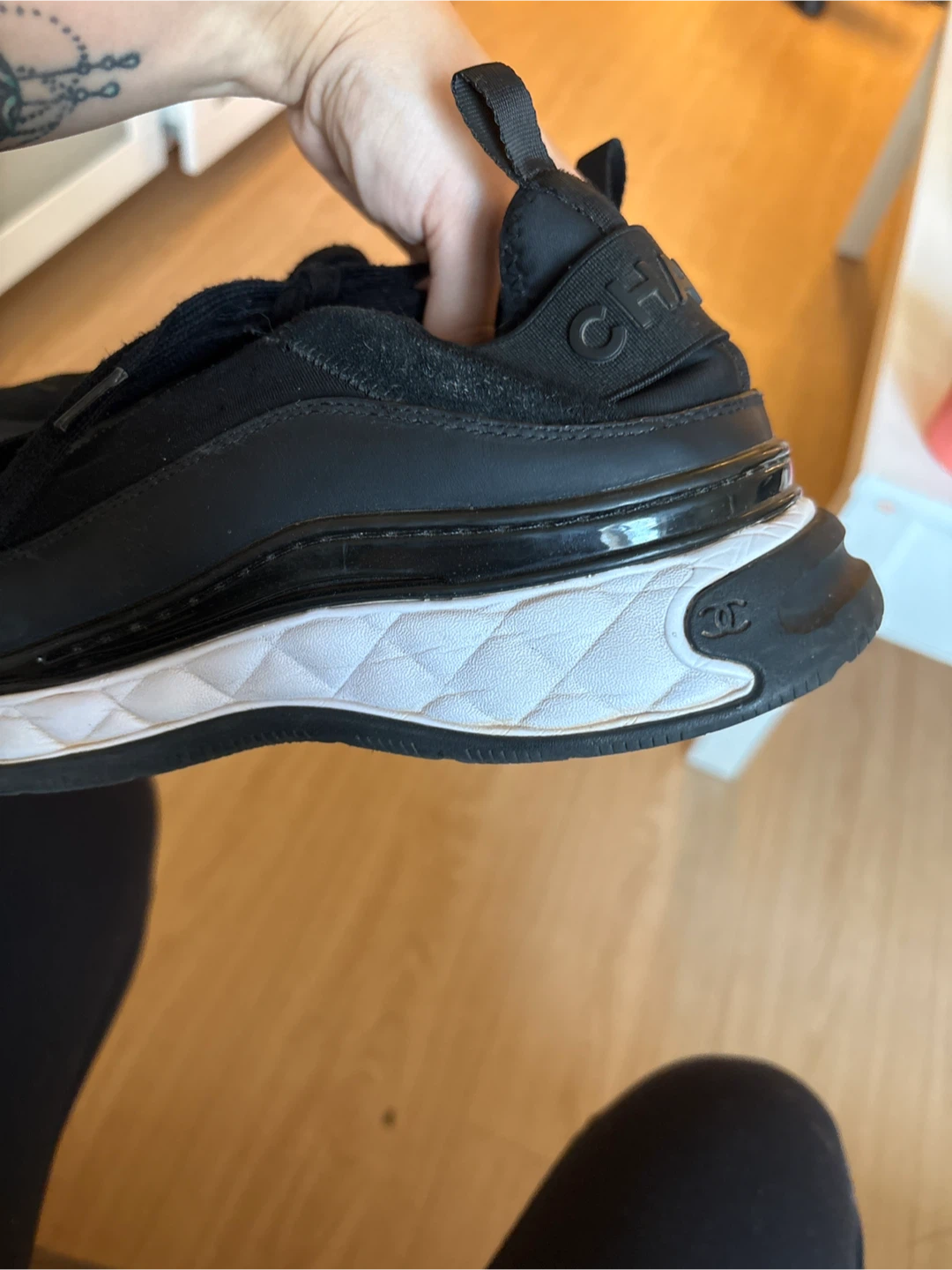 CHANEL Black Chunky Sneakers size 42 woman’s 11 - photo 3