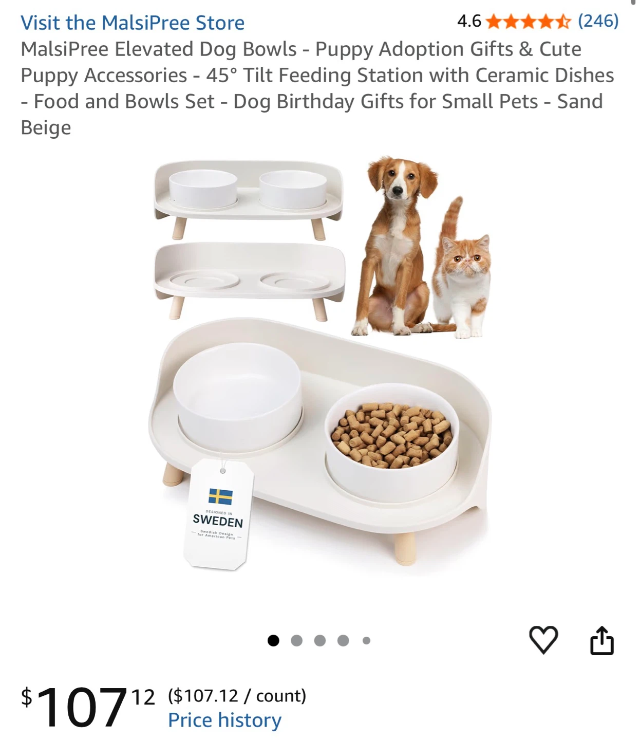 Pet food and water bowl