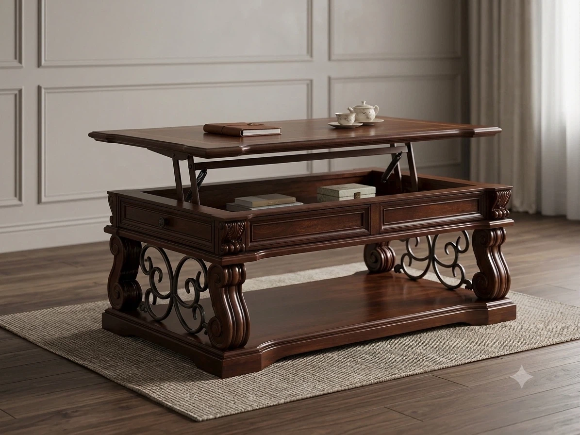 Lift-Top Coffee Table with Storage - photo 2