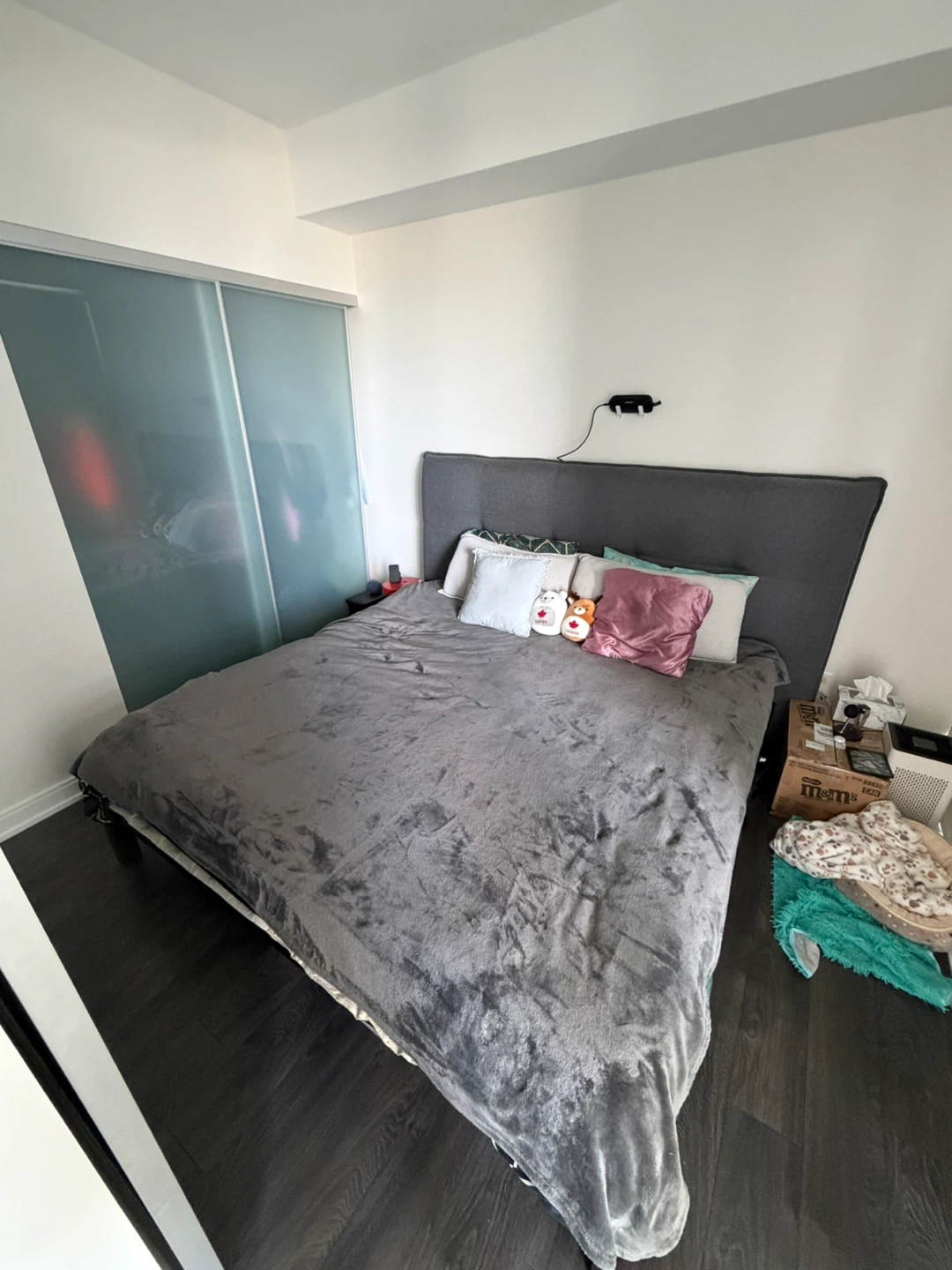 King size Bed frame with mattress support and headboard
