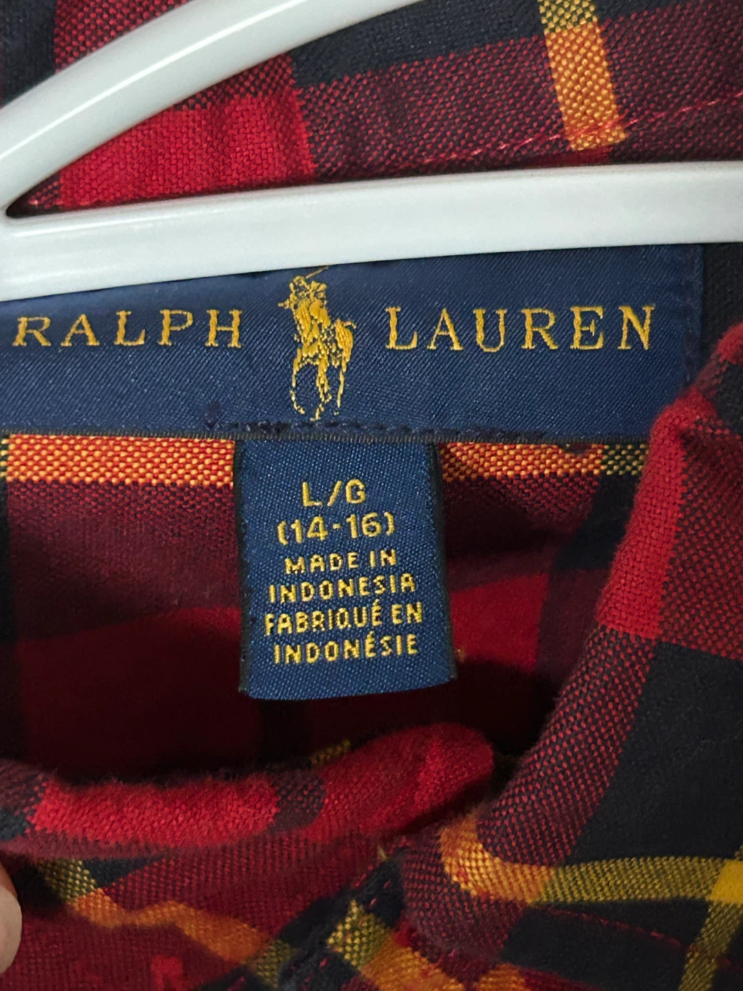 Ralph Lauren Plaid Button-Up Shirt L/G (14-16) - photo 2