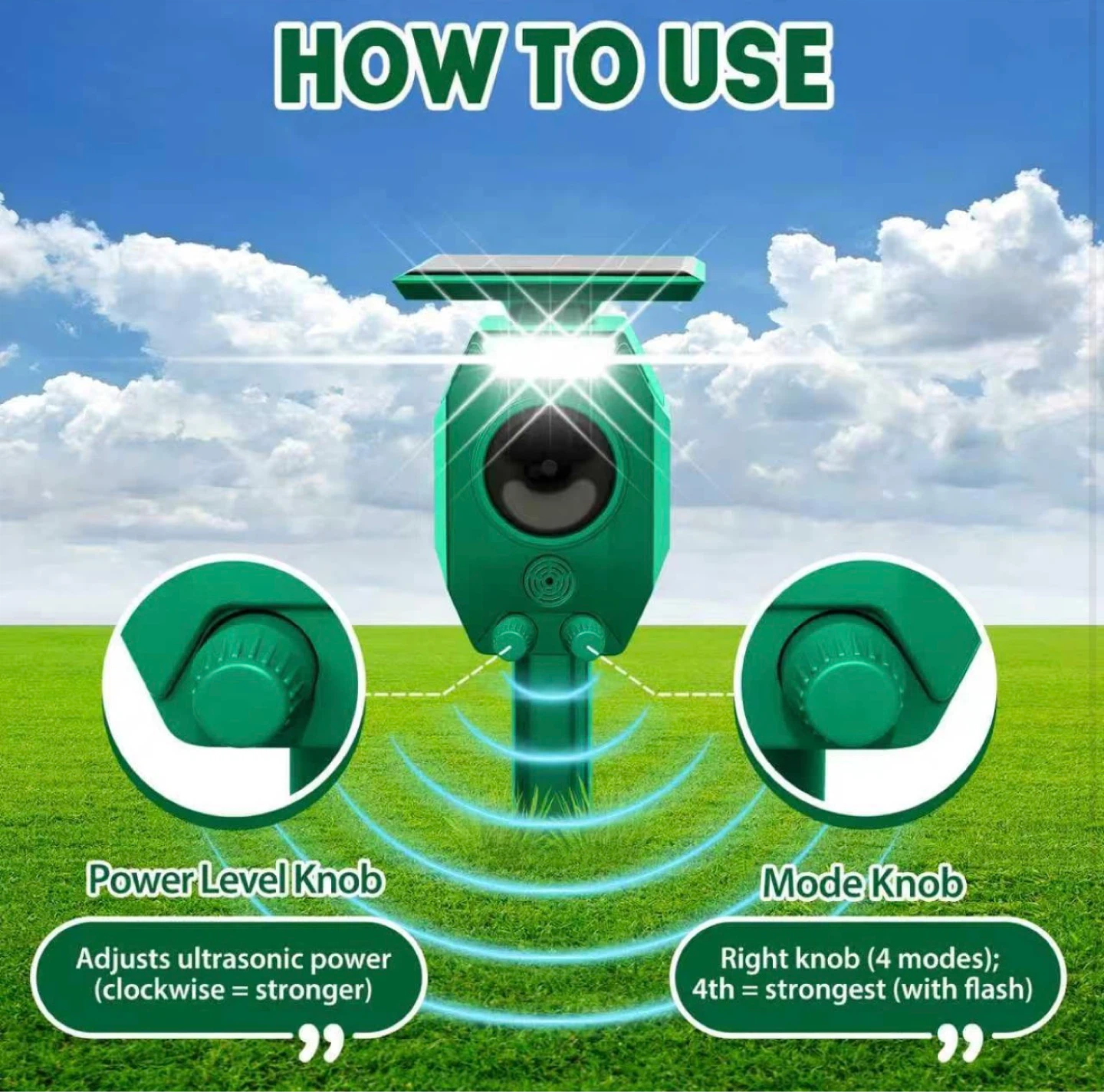 Ultrasonic Animal Repellent - Solar Powered & Waterproof - photo 4