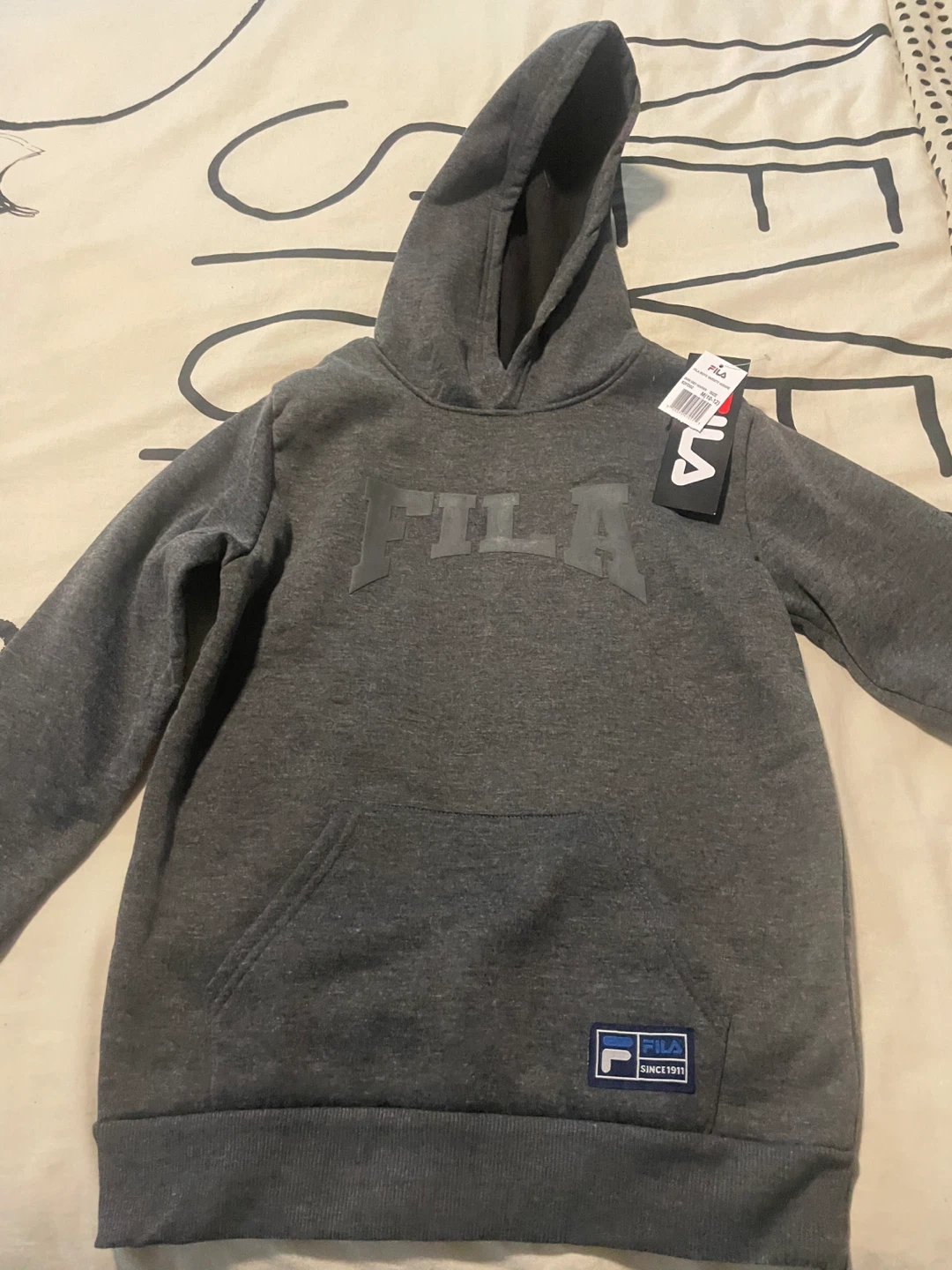 Fila Boys Varsity Hoodie Dark Grey Heather M (10-12)