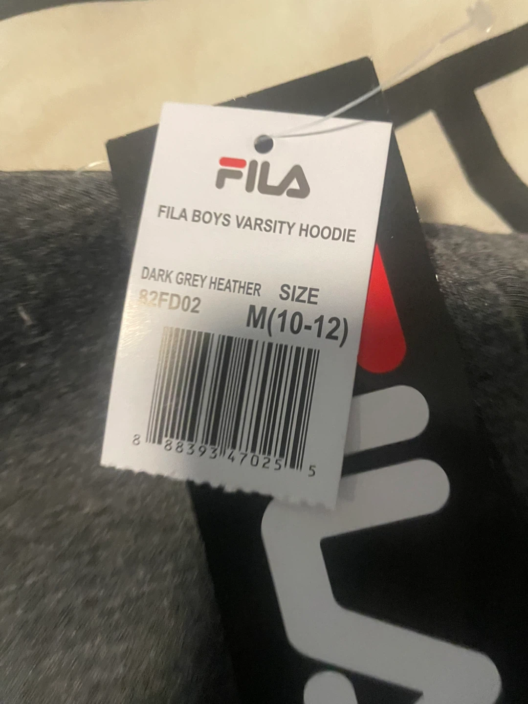 Fila Boys Varsity Hoodie Dark Grey Heather M (10-12) - photo 2