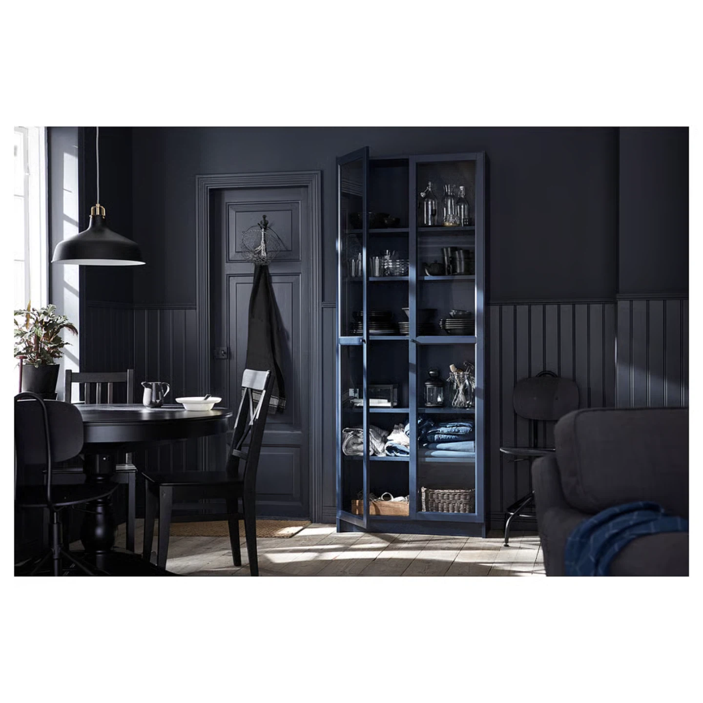 Half price! Navy Blue Display Cabinet with Glass Doors (x2) - photo 2