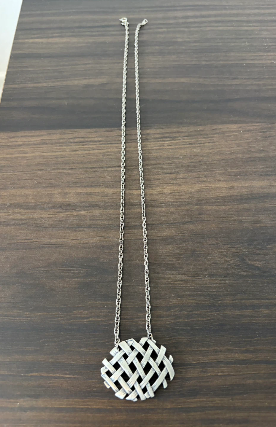 Citation Silver-Tone Pendant Necklace 24" — Like New
