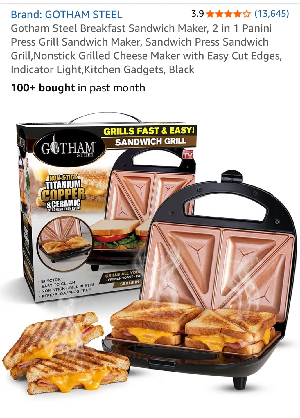 Gotham Steel Sandwich Grill - photo 4