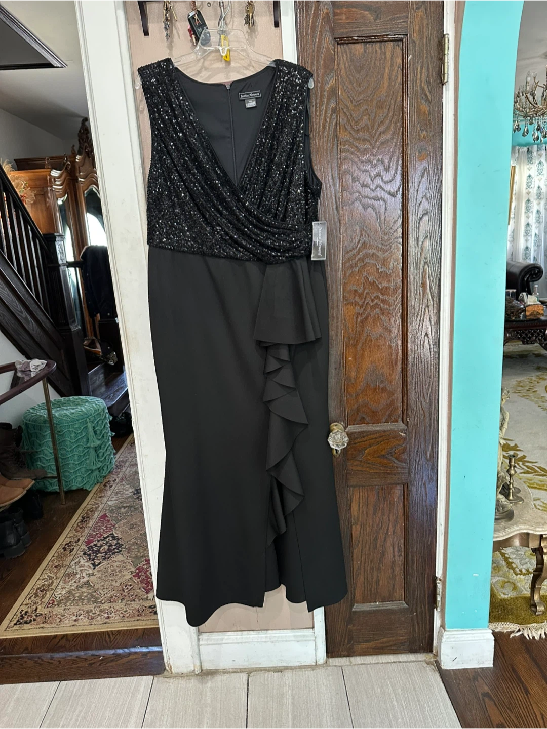 Jessica Howard Black Sequin Dress