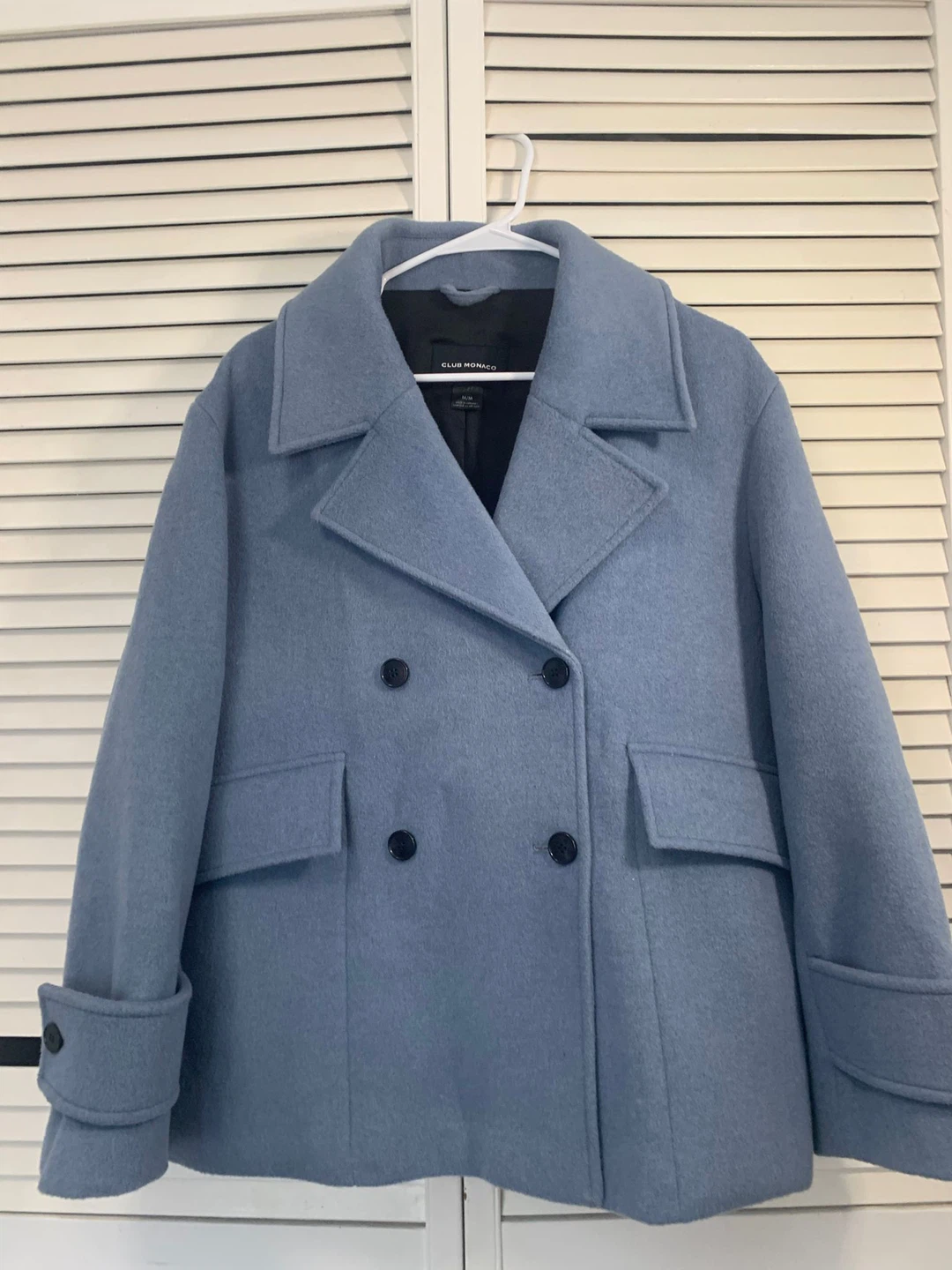 Club Monaco Blue Wool Blend Pea Coat (Retails for $200) - photo 2