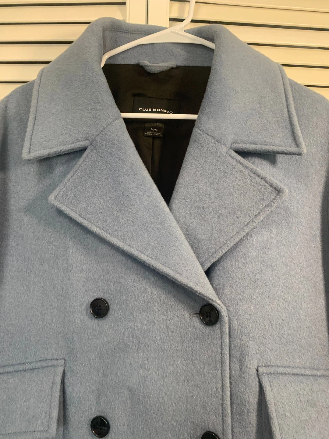 Club Monaco Blue Wool Blend Pea Coat (Retails for $200) - photo 3