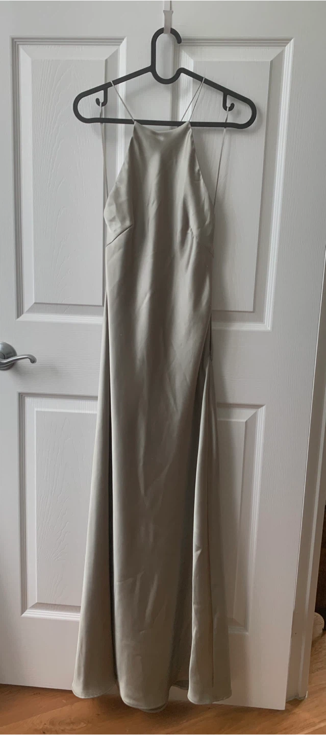 Zara Sage Green Satin Slip Dress - photo 4