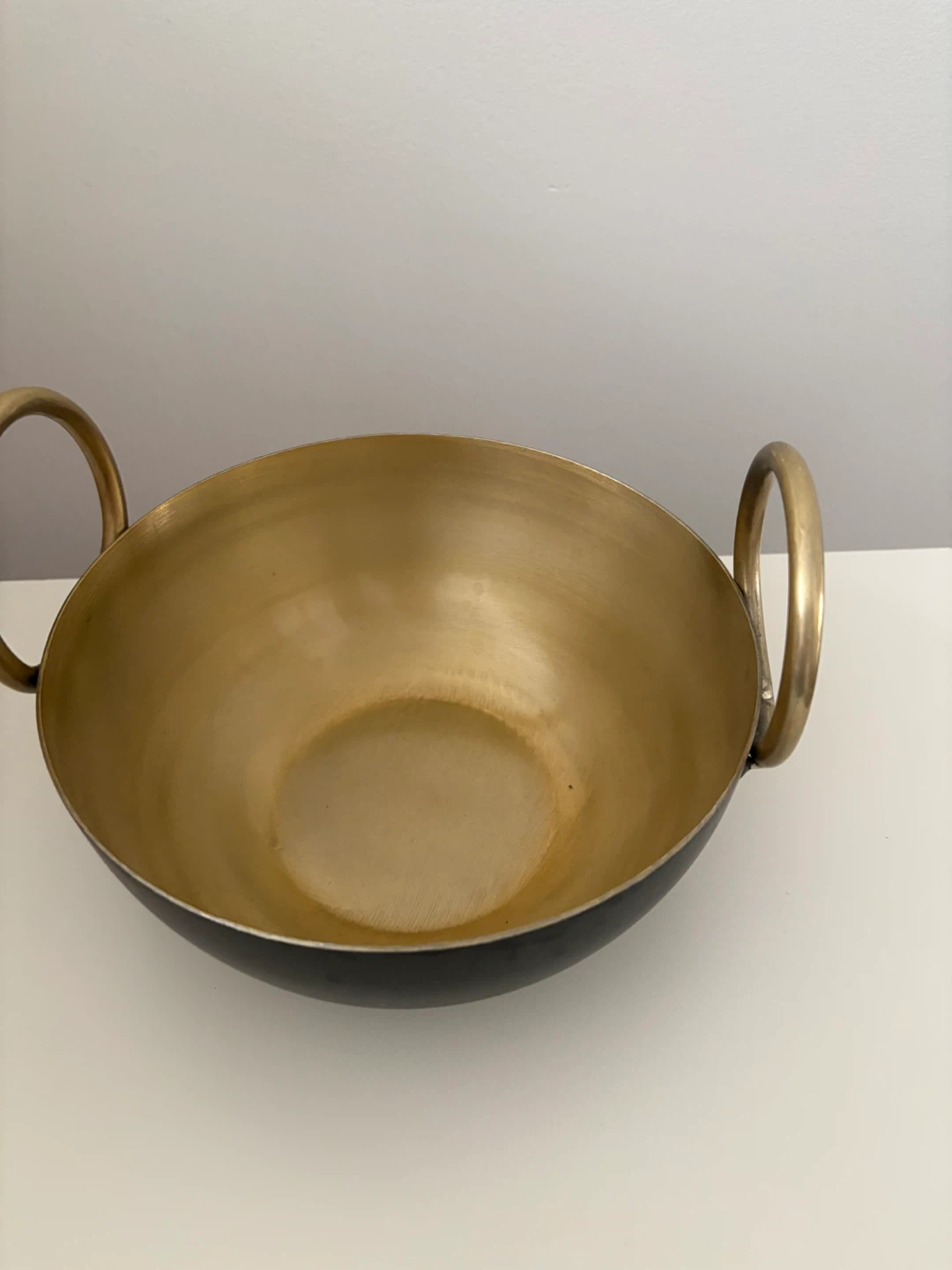 Brass and Black Serving Bowl with Handles - photo 2