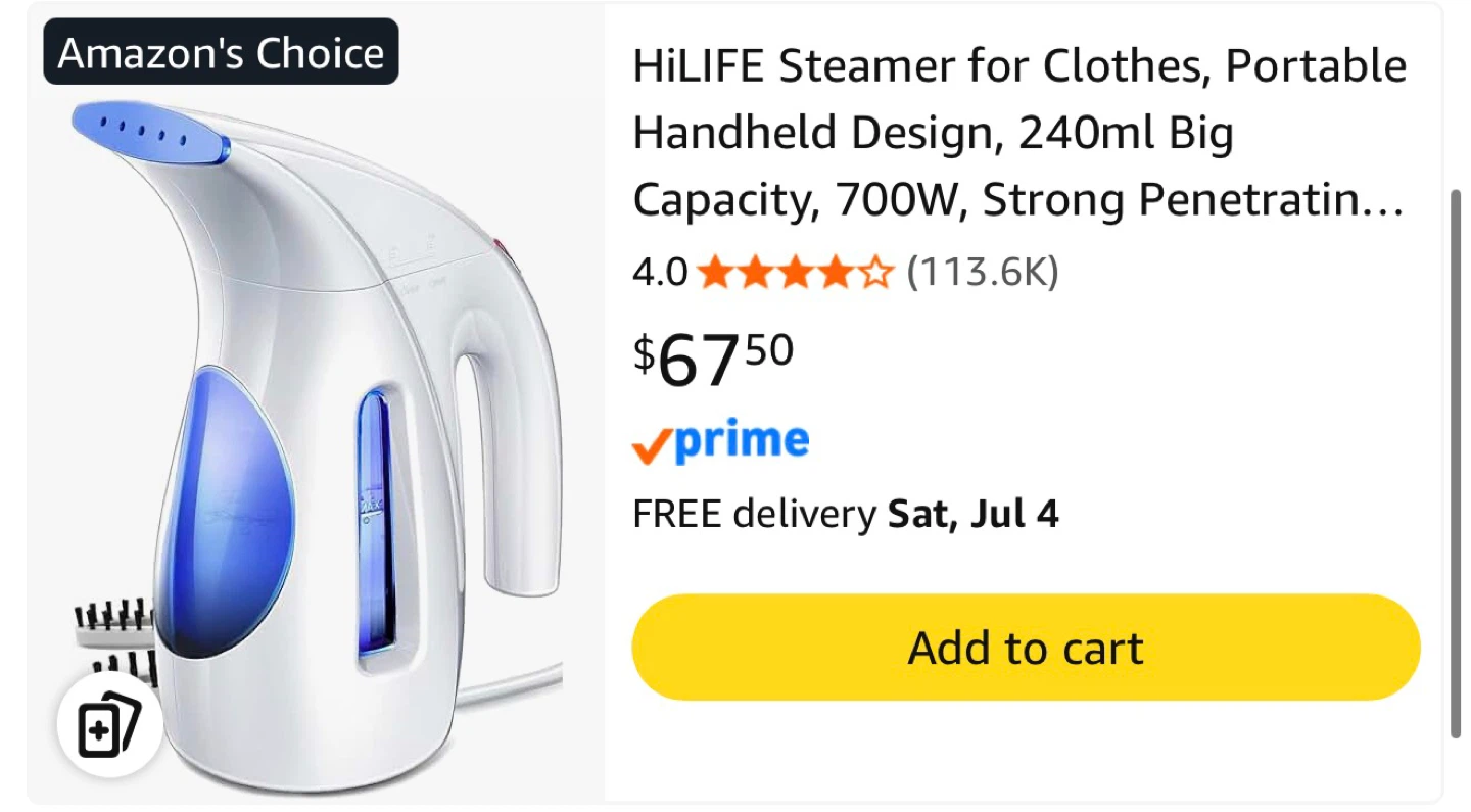 HiLife Portable Garment Steamer