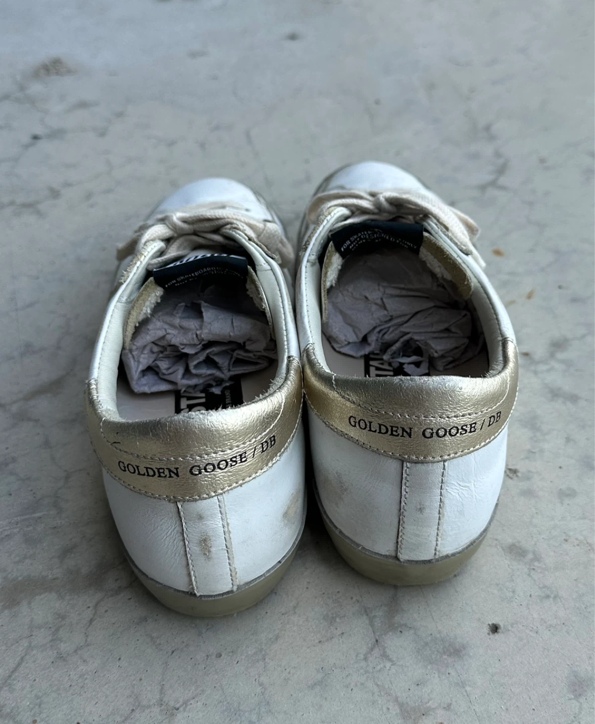 Golden Goose White & Gold Star Sneakers - photo 3