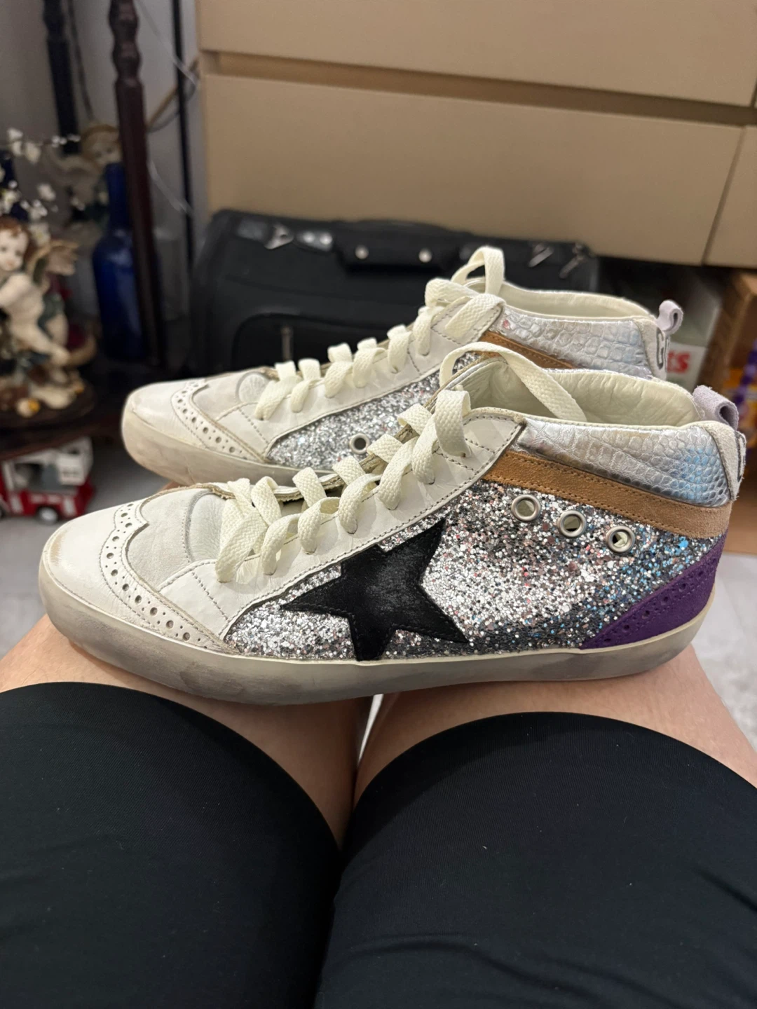 Golden Goose Midstar Glitter Sneakers