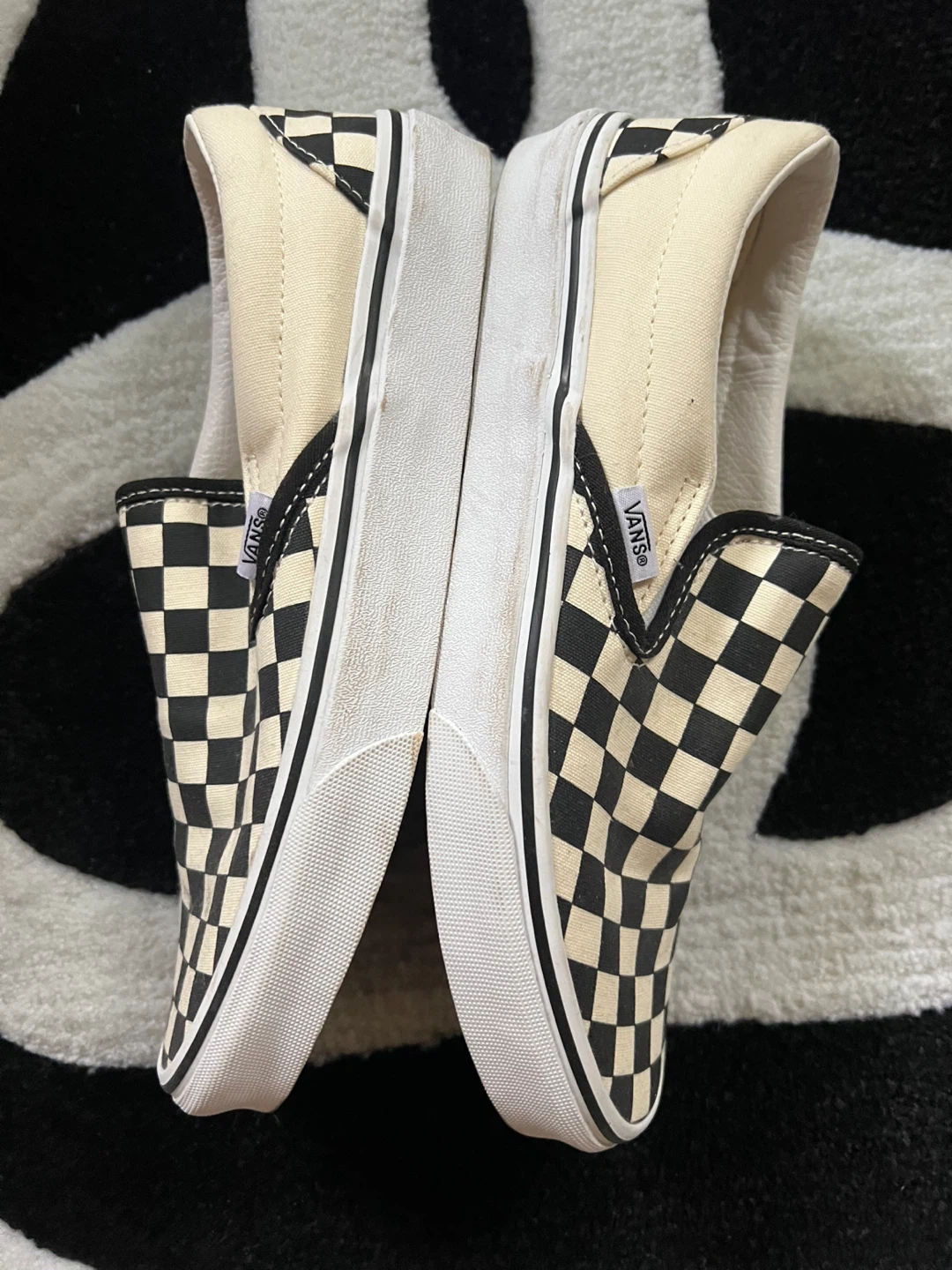 Vans Slip-On Checkerboard Cream/Black Shoes US Men's 7.5 - photo 2