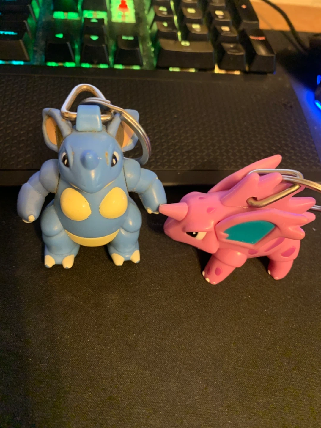 Pokemon Nidoran Blue and Pink Keychains