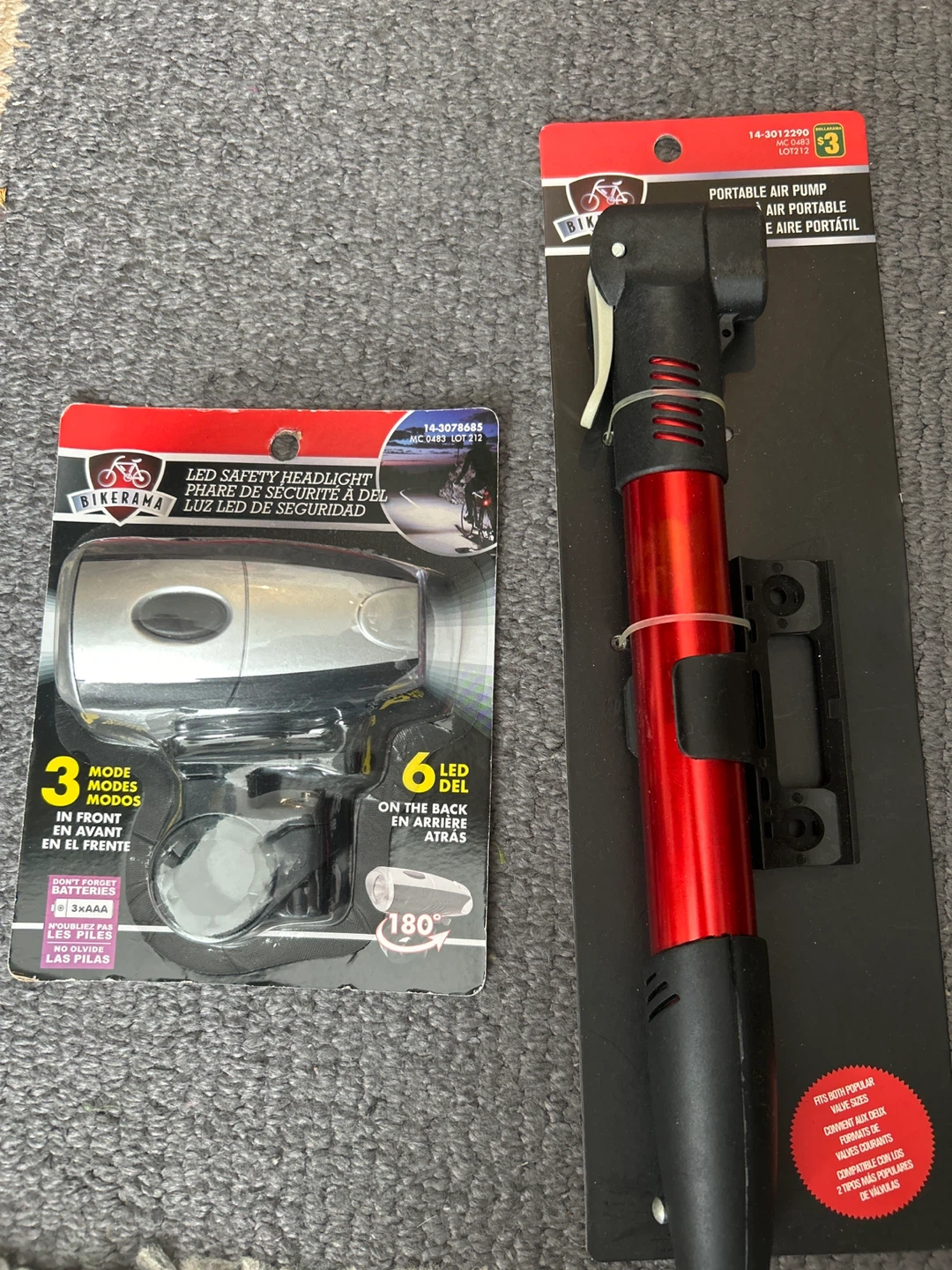 New LED Safety Headlight & Portable Air Pump
