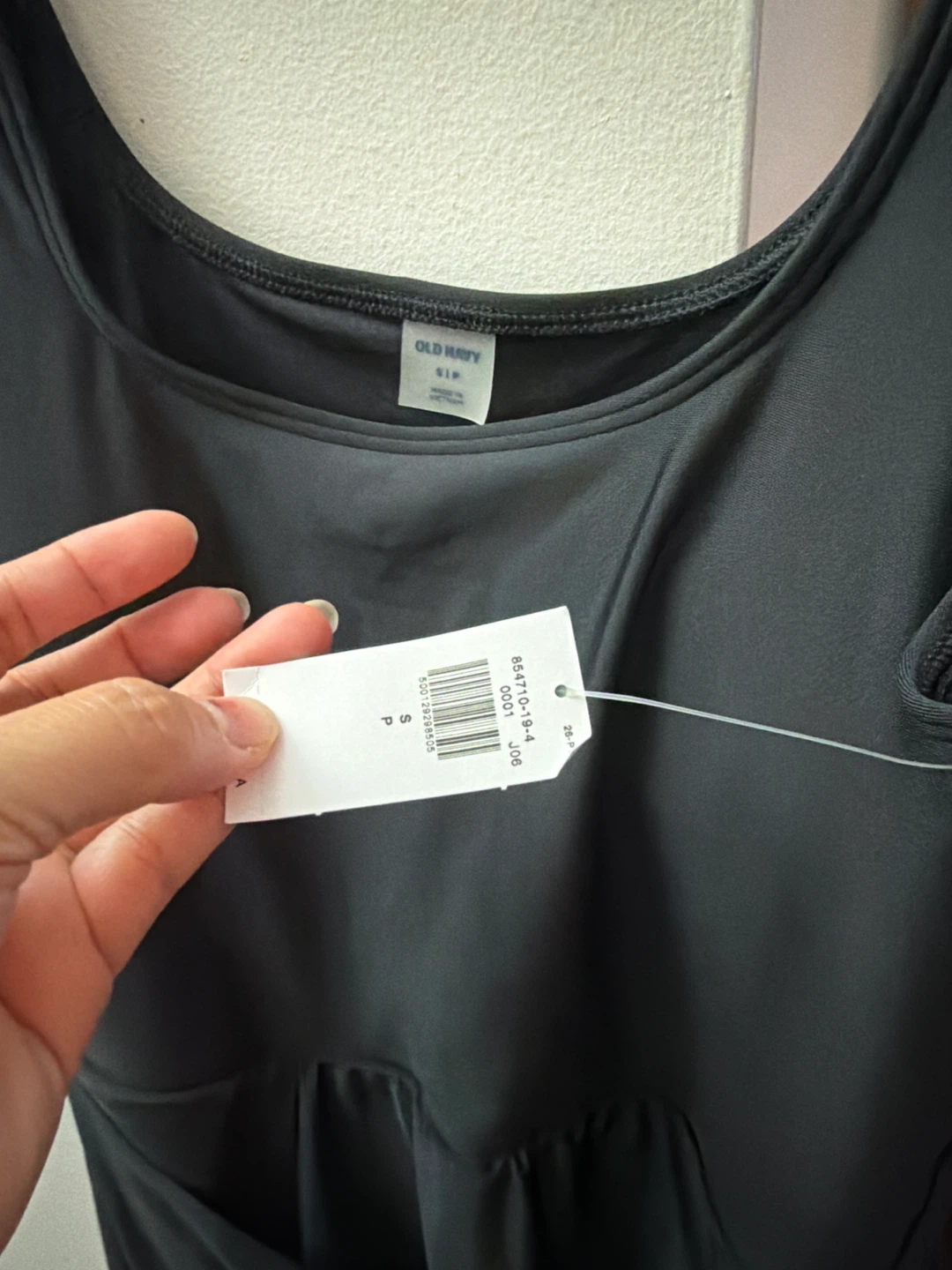 Old Navy Black Tankini Top with Tie Detail - photo 2
