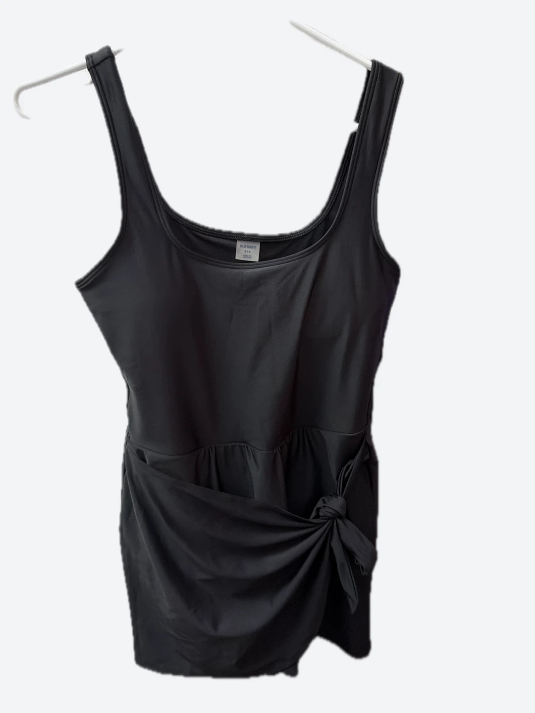 Old Navy Black Tankini Top with Tie Detail