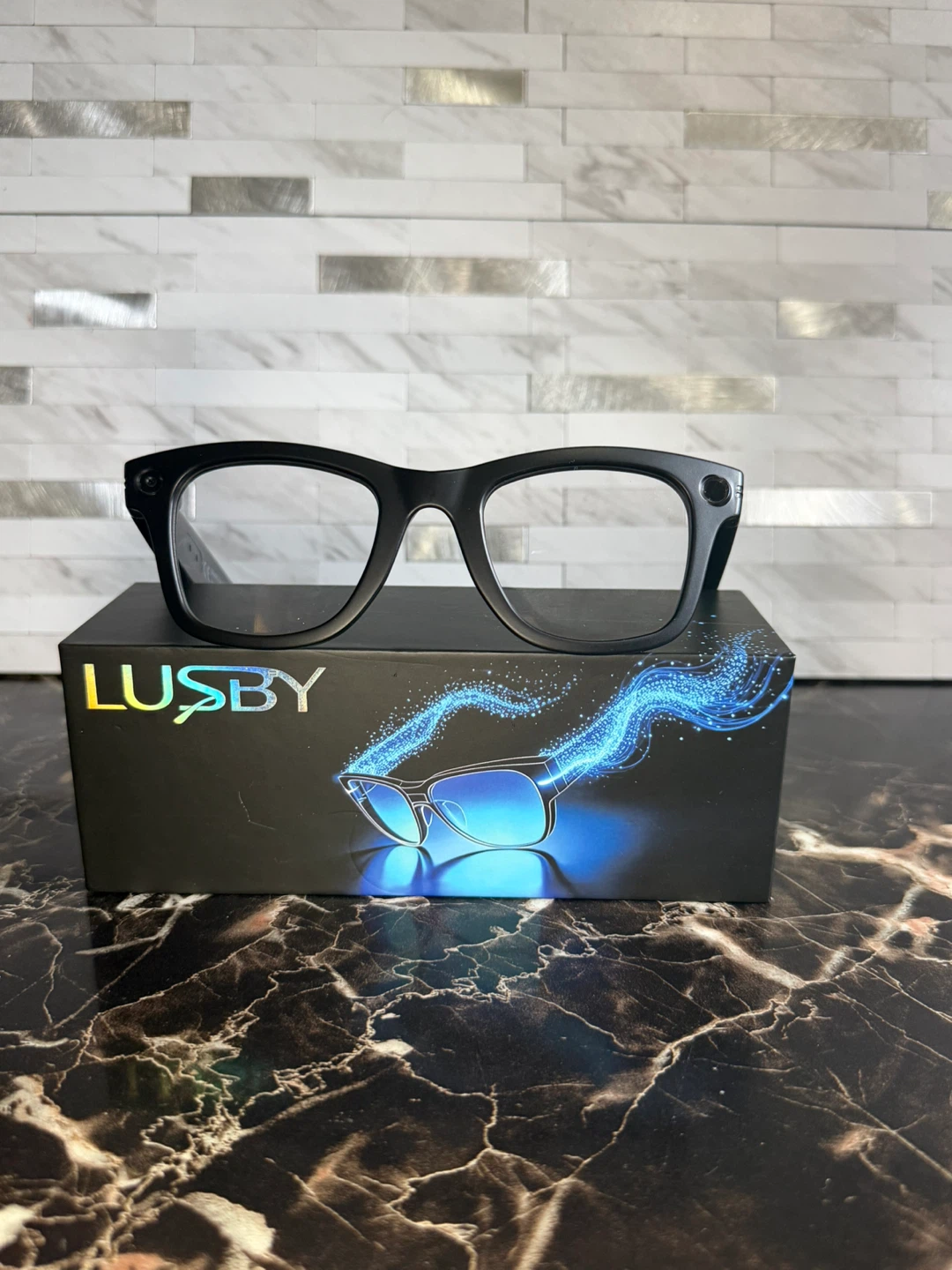 LUSBY Black Blue Light Blocking Glasses