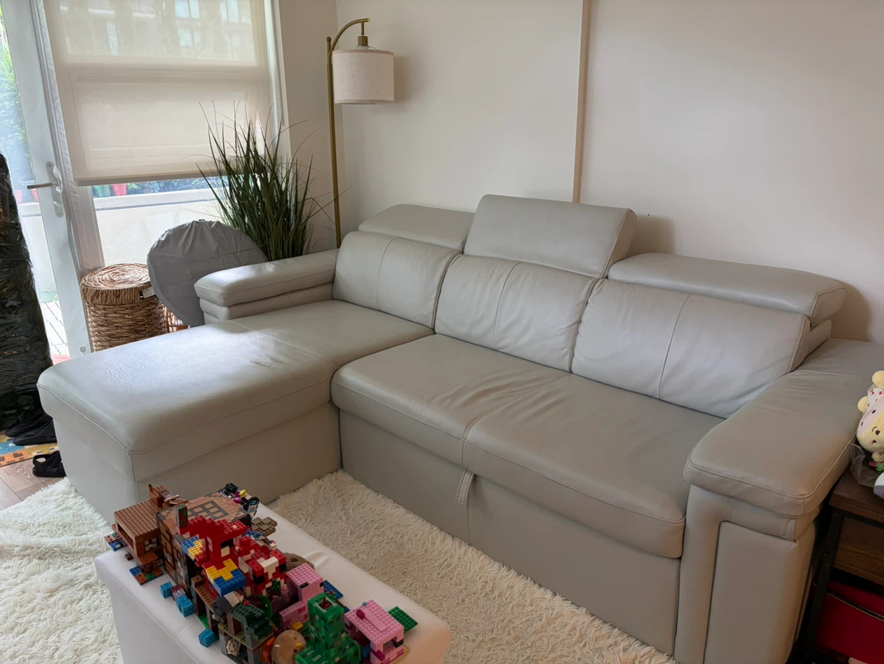 Grey Leather Sectional Sofa Bed