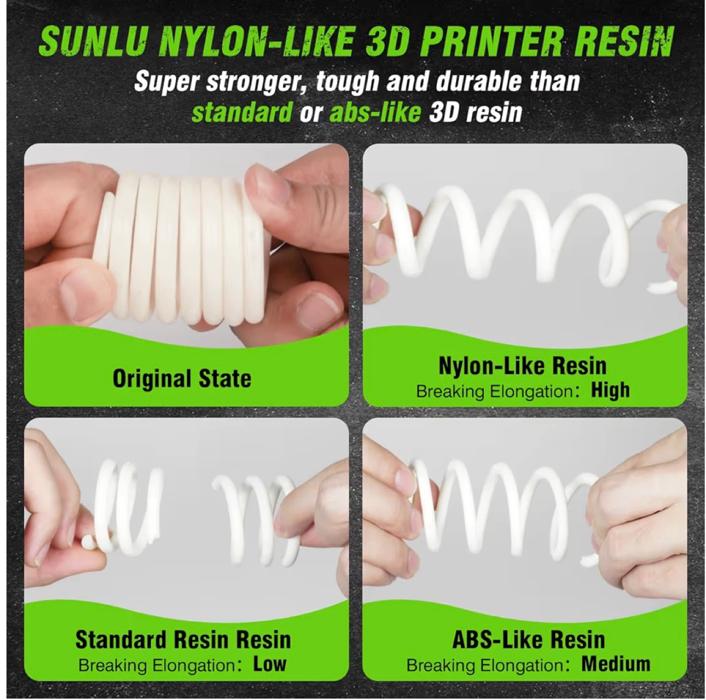 SUNLU 3D Printer Resin - Nylon-Like Dark Grey, 1000g - photo 4