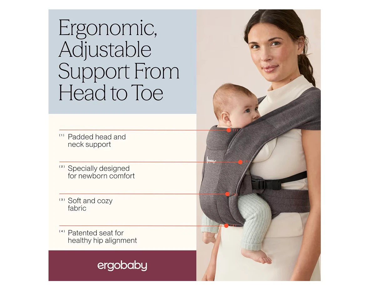 Ergobaby Embrace Newborn Baby Carrier - Pure Black - photo 4