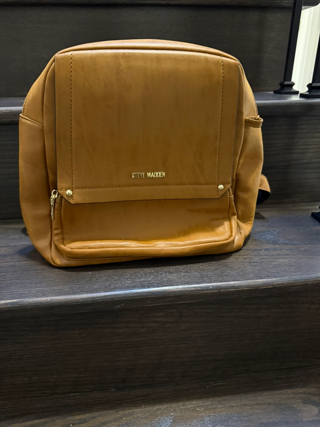 Steve Madden Tan Faux Leather Backpack