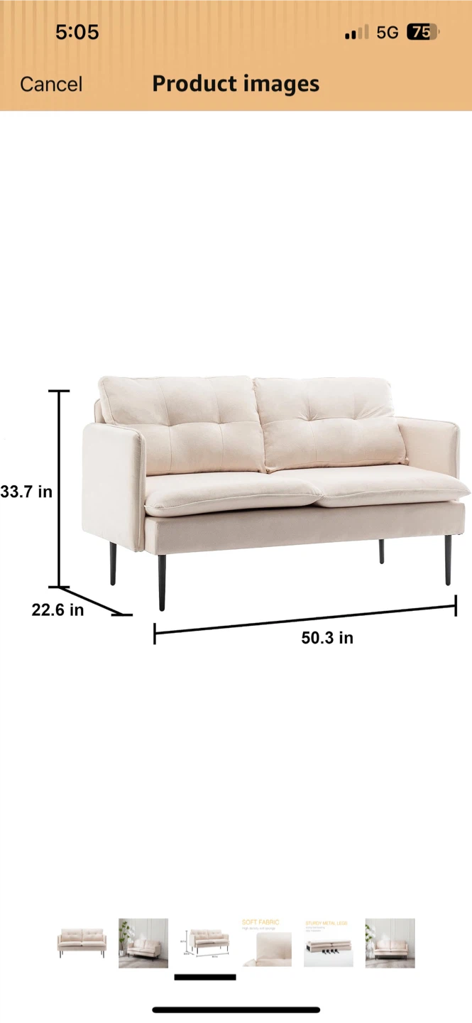 50" Loveseat Sofa - photo 4