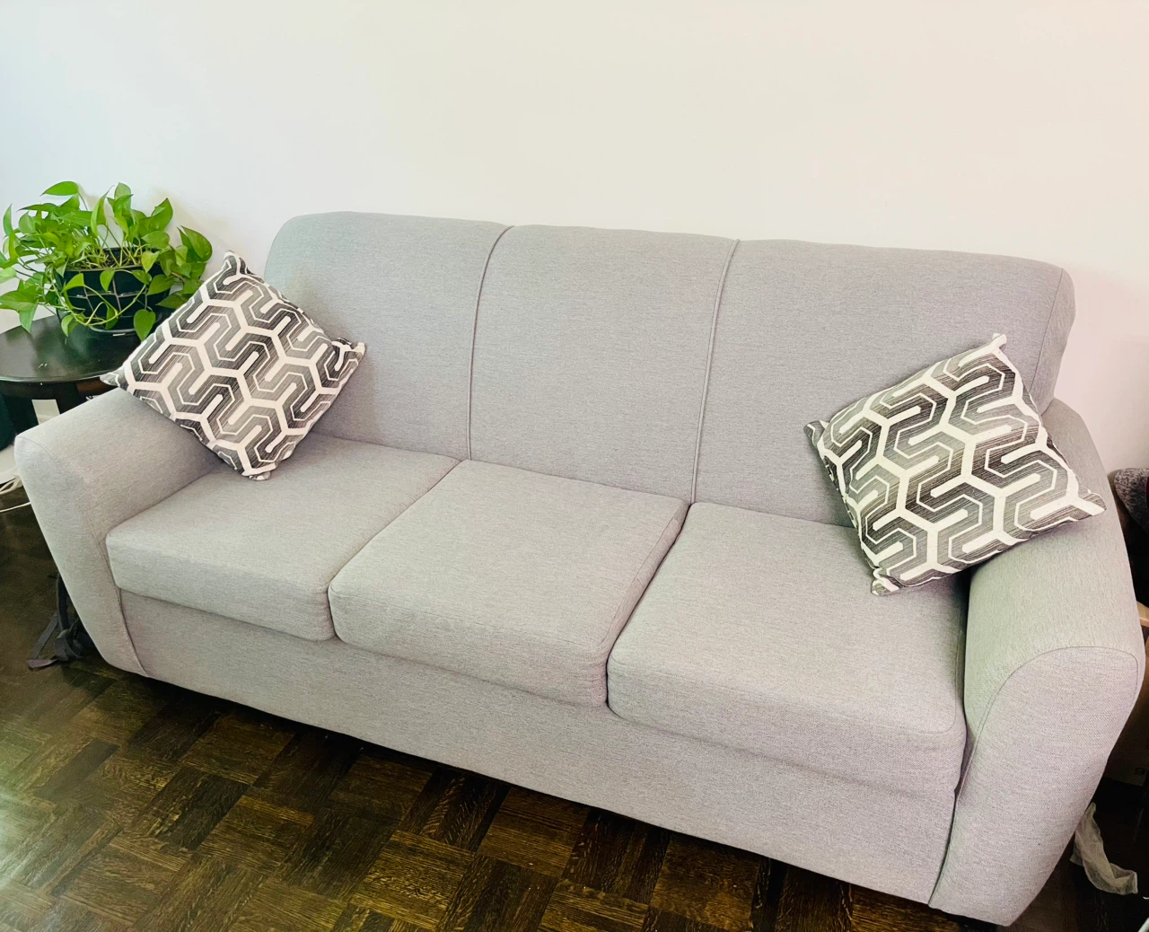 Grey 3-Seater Sofa with Accent Pillows - photo 2