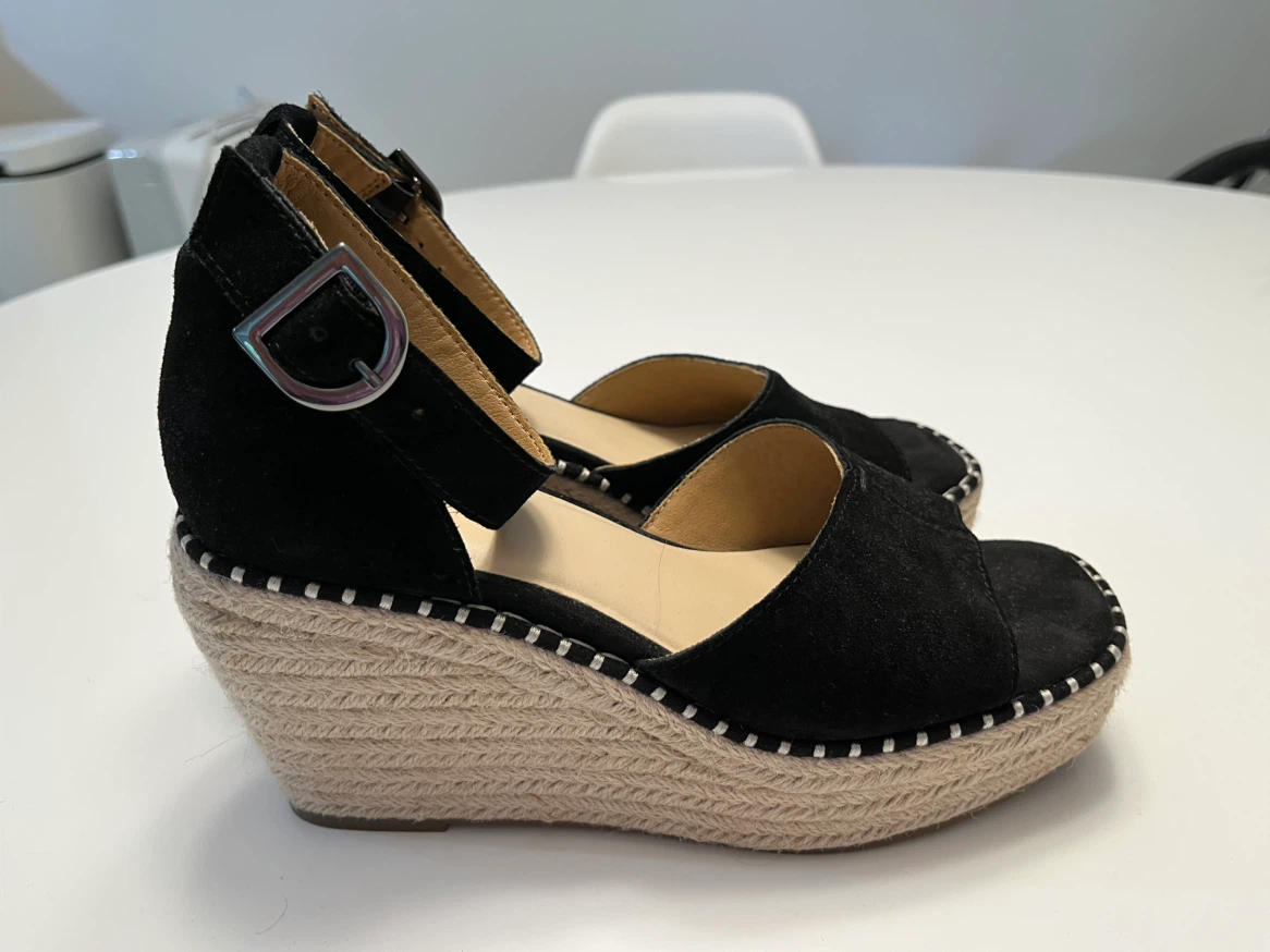 Crown Vintage Black Suede Espadrille Wedge Sandals - photo 4