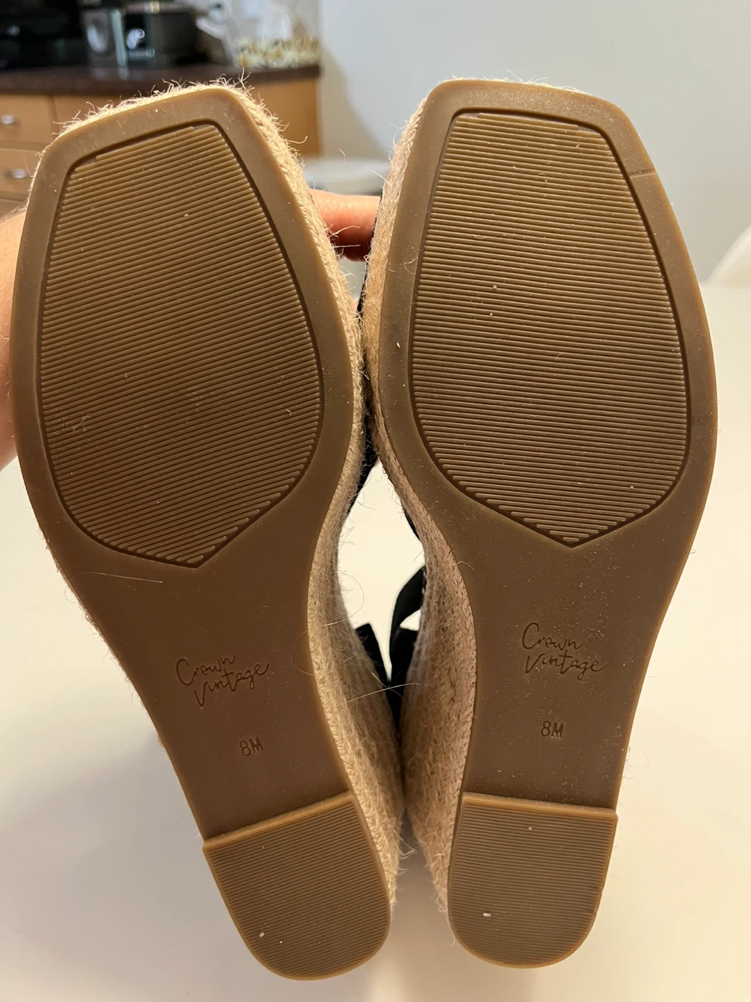 Crown Vintage Black Suede Espadrille Wedge Sandals - photo 5